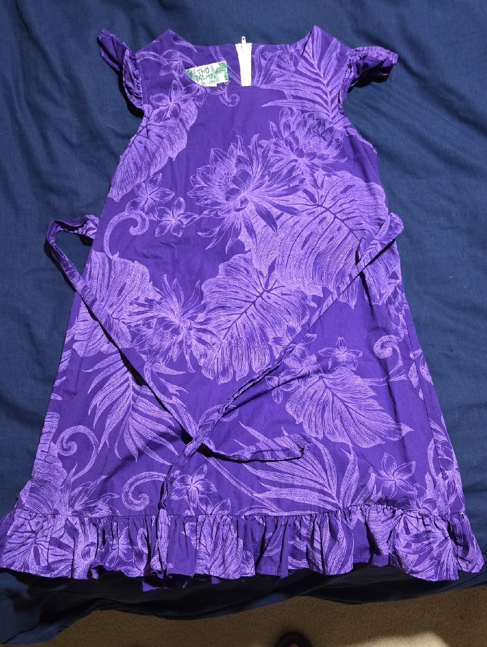 Two Palms Girls Purple Tropical Shift Dress